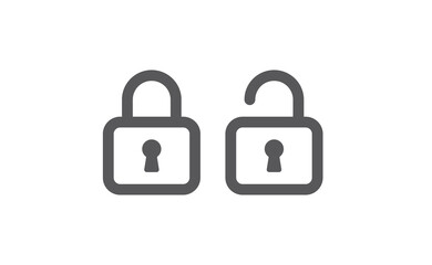 Lock icon, security symbol. Padlock pictogram.