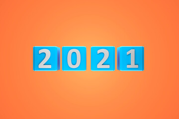 New Year 2021 Creative Design Concept - 3D Rendered Image