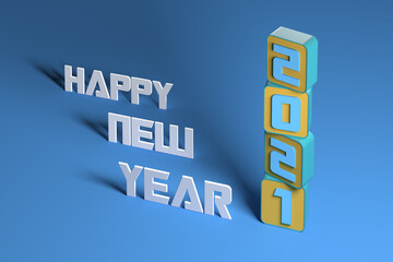 New Year 2021 Creative Design Concept - 3D Rendered Image