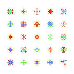 Fototapeta na wymiar Snowflakes Colored Vector Icon 2 