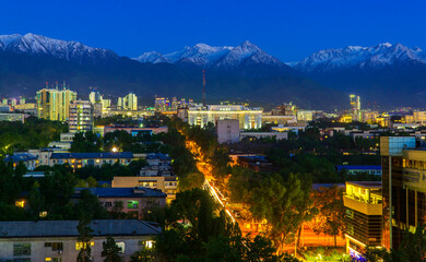 Fototapeta premium View of Almaty city, Kazakhstan