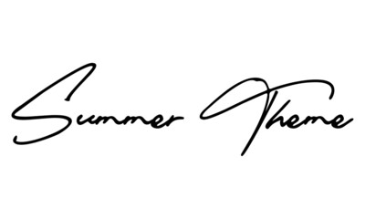 Summer Theme Typography Black Color Text On White Background