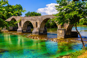 Arta's bridge over Arachthos River, Greece