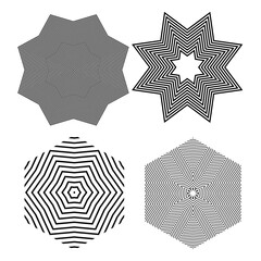 Different elements for your design. Geometric mandalas, round ornaments. Vector