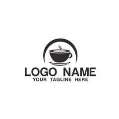 Coffee Shop Vector Logo Design.