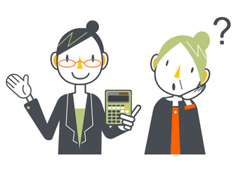 税理士とシニア女性のセット