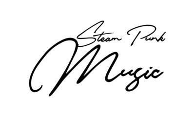 Steam Punk Music Typography Black Color Text On White Background