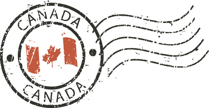 Postal grunge stamp 'Canada''