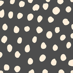 Naklejka na ściany i meble Vector geometric textured irregular black dot pattern with grunge sketchy dot on white background. Simple doodle background. Surface pattern design.