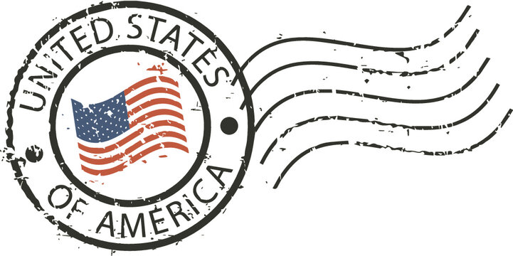 Postal grunge stamp 'United states of America'