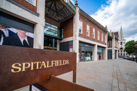 London- Spitafileds Market sign, a popular indoor market in the City of London