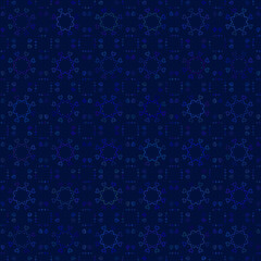 Abstract vector background Dark blue line heart Seamless texture