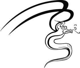 Black dragon , symbol of the Chinese new year (vector element )