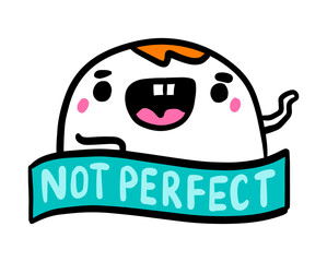 Not perfect hand drawn vector illustration in cartoon comic style man expressive