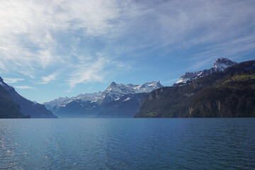 Lake Lucerne seen from Brunnen in the canton Schwyz 