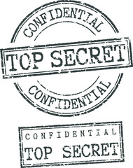Grunge stamps 'Confidential top secret'