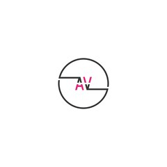 AV logo letter design concept