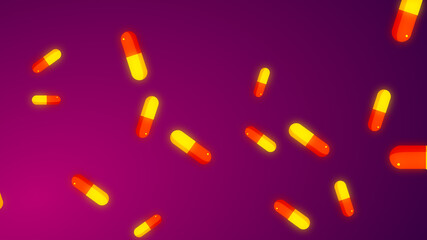 Drug prescription for pills medicine capsule pattern background. Abstract healthcare technology and science medical concept.