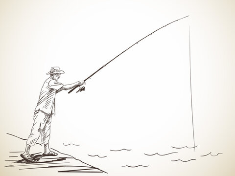 Fishing Rod Sketch Images – Browse 2,958 Stock Photos, Vectors, and Video