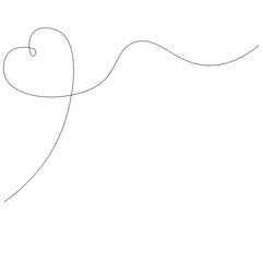 Love heart one line drawing. Vector illustration