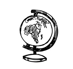 Globe hand drawn vector illustration