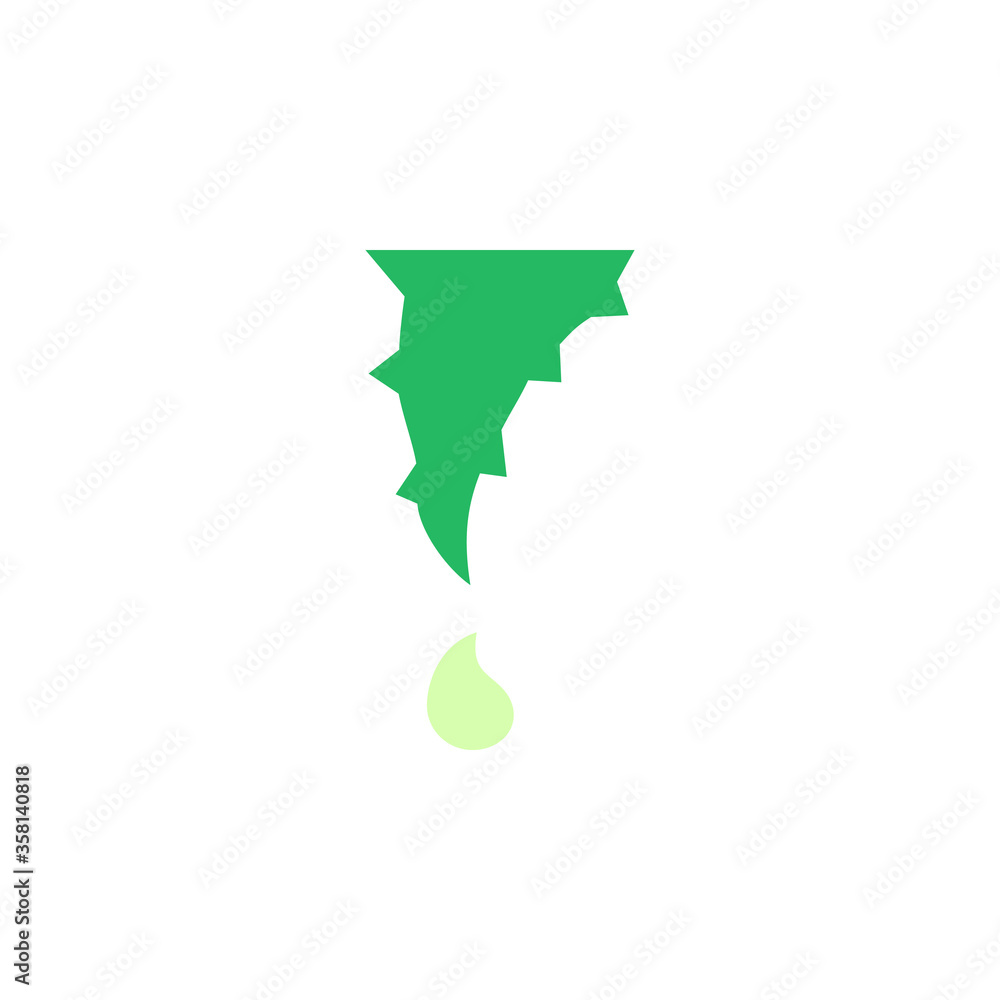 Poster drop aloe vera leaf icon. simple color vector elements of healing plant icons for ui and ux, website