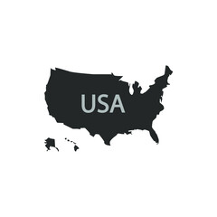 USA map with inscription on a white background, vector illustration

