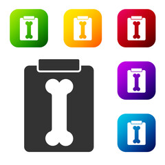 Black X-ray shots icon isolated on white background. Set icons in color square buttons. Vector Illustration