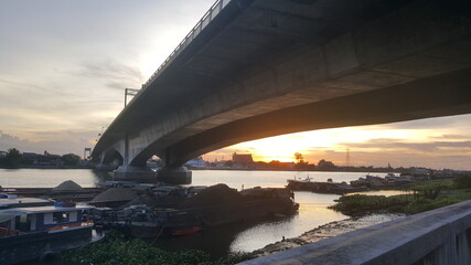 bridge over the river at night