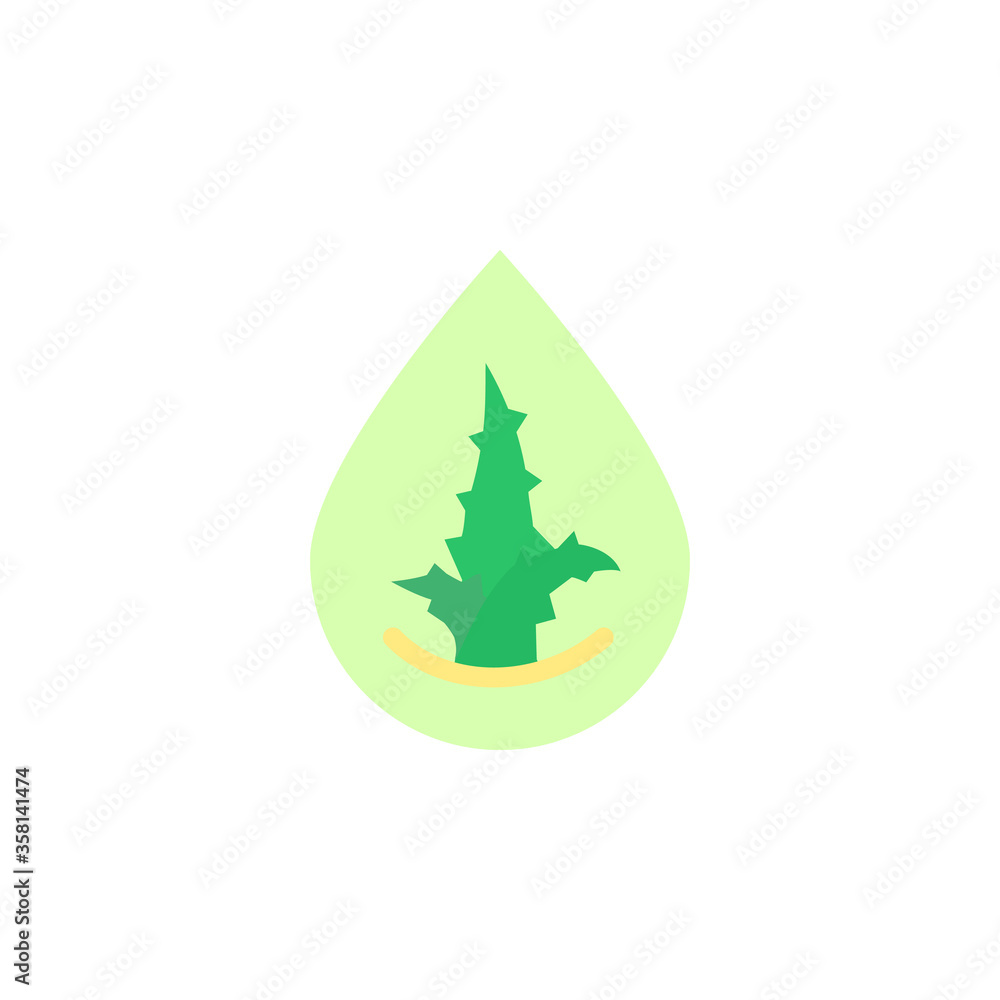 Poster drop aloe vera icon. simple color vector elements of healing plant icons for ui and ux, website or m