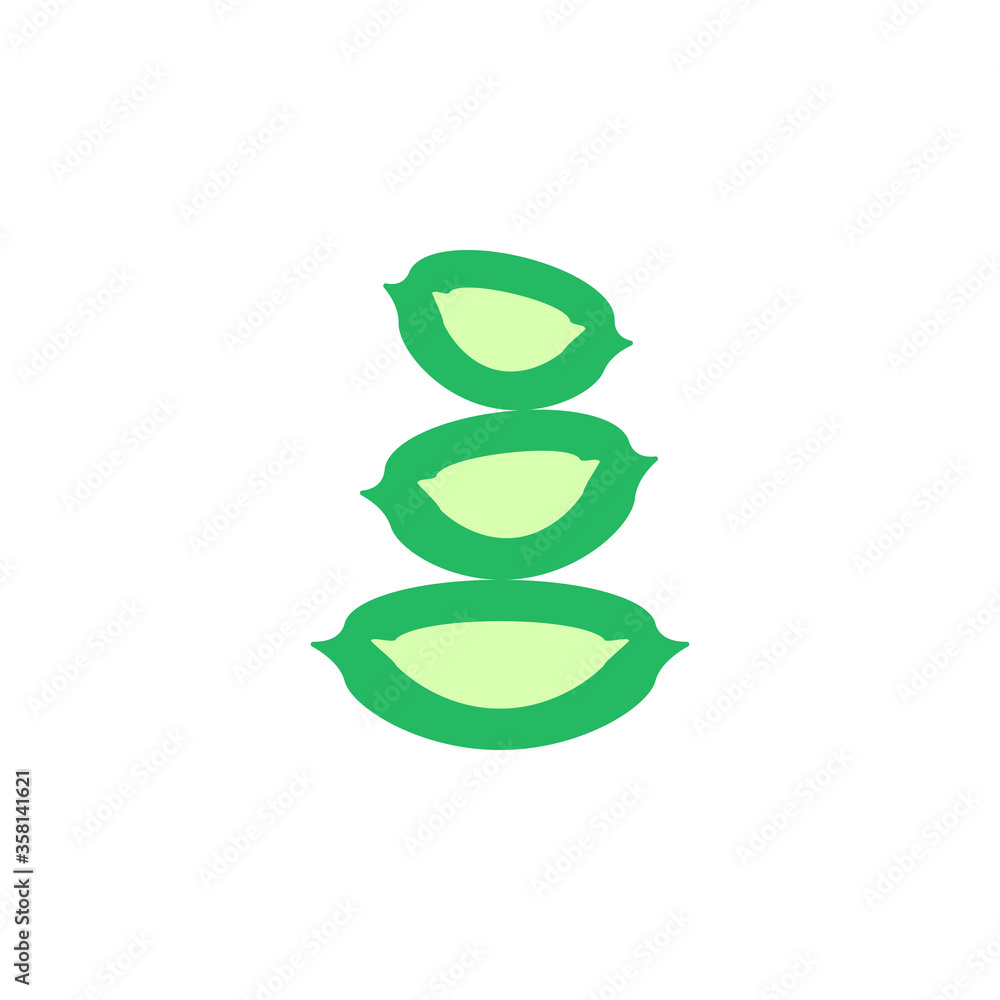 Poster slices aloe vera icon. simple color vector elements of healing plant icons for ui and ux, website or