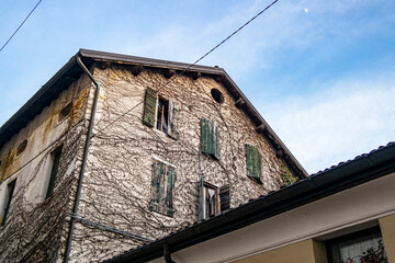 Fototapeta premium View on an ancient house in Feltre, Belluno - Italy