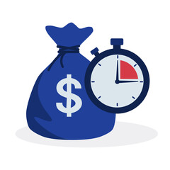 time is money concept, vector illustration