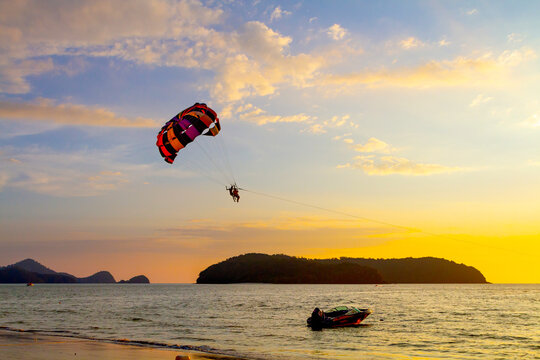 Parachute attraction on Langkawi island, Malaysia