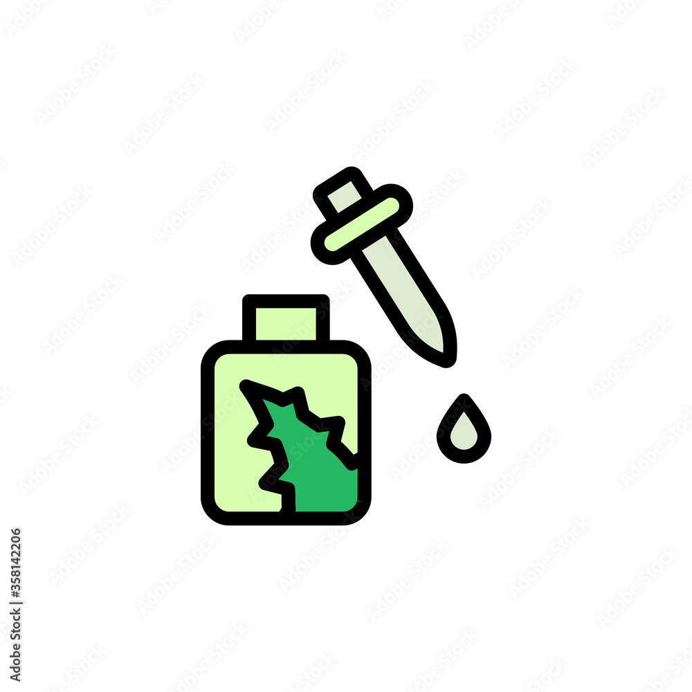Poster serum drop aloe vera icon. simple color with outline vector elements of healing plant icons for ui a