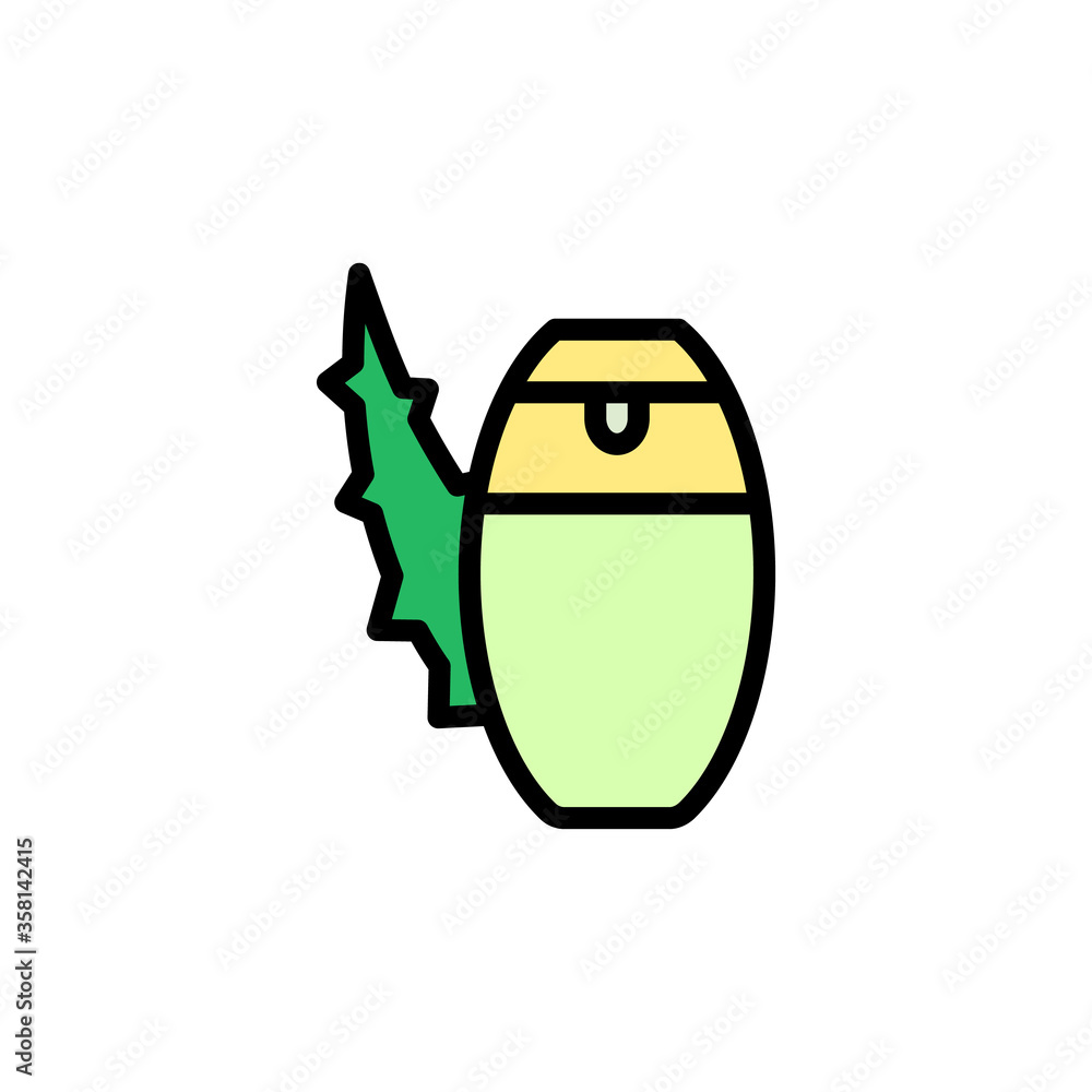 Poster shampoo aloe vera icon. simple color with outline vector elements of healing plant icons for ui and 