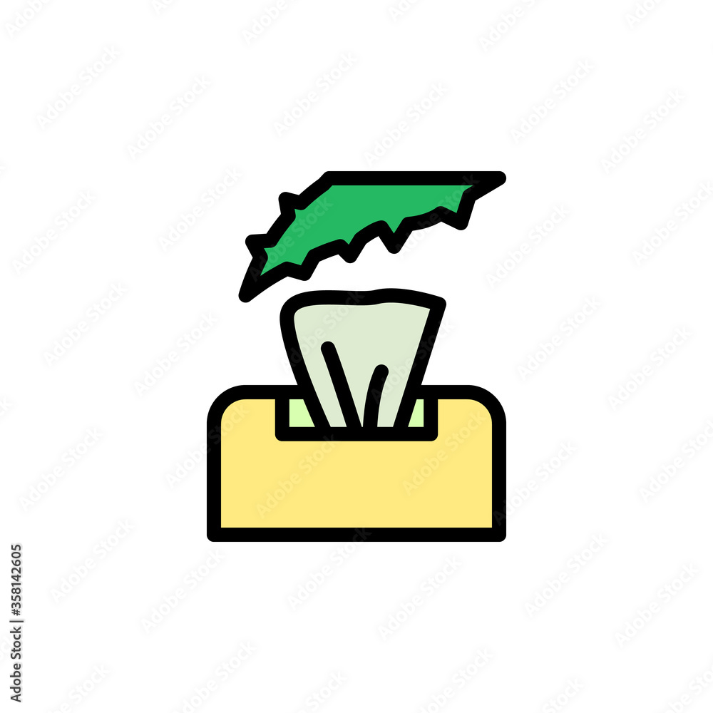 Poster fold napkin aloe vera icon. simple color with outline vector elements of healing plant icons for ui 