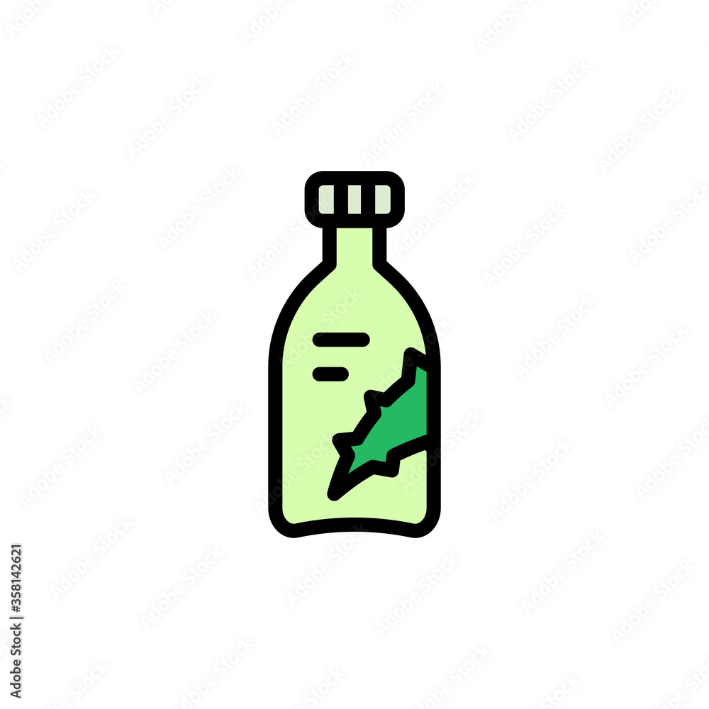 Poster lotion aloe vera icon. simple color with outline vector elements of healing plant icons for ui and u