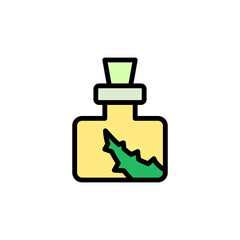 Bottle aloe vera icon. Simple color with outline vector elements of healing plant icons for ui and ux, website or mobile application