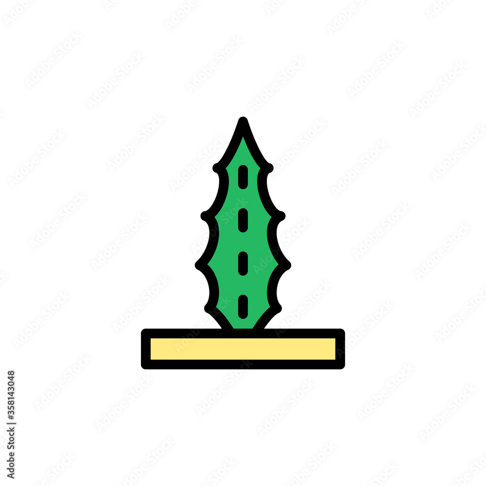 Poster aloe vera leaf icon. simple color with outline vector elements of healing plant icons for ui and ux,