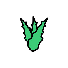 Plant leaf aloe vera icon. Simple color with outline vector elements of healing plant icons for ui and ux, website or mobile application