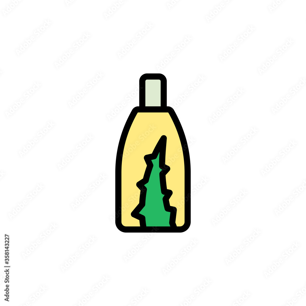 Poster aloe vera bottle icon. simple color with outline vector elements of healing plant icons for ui and u