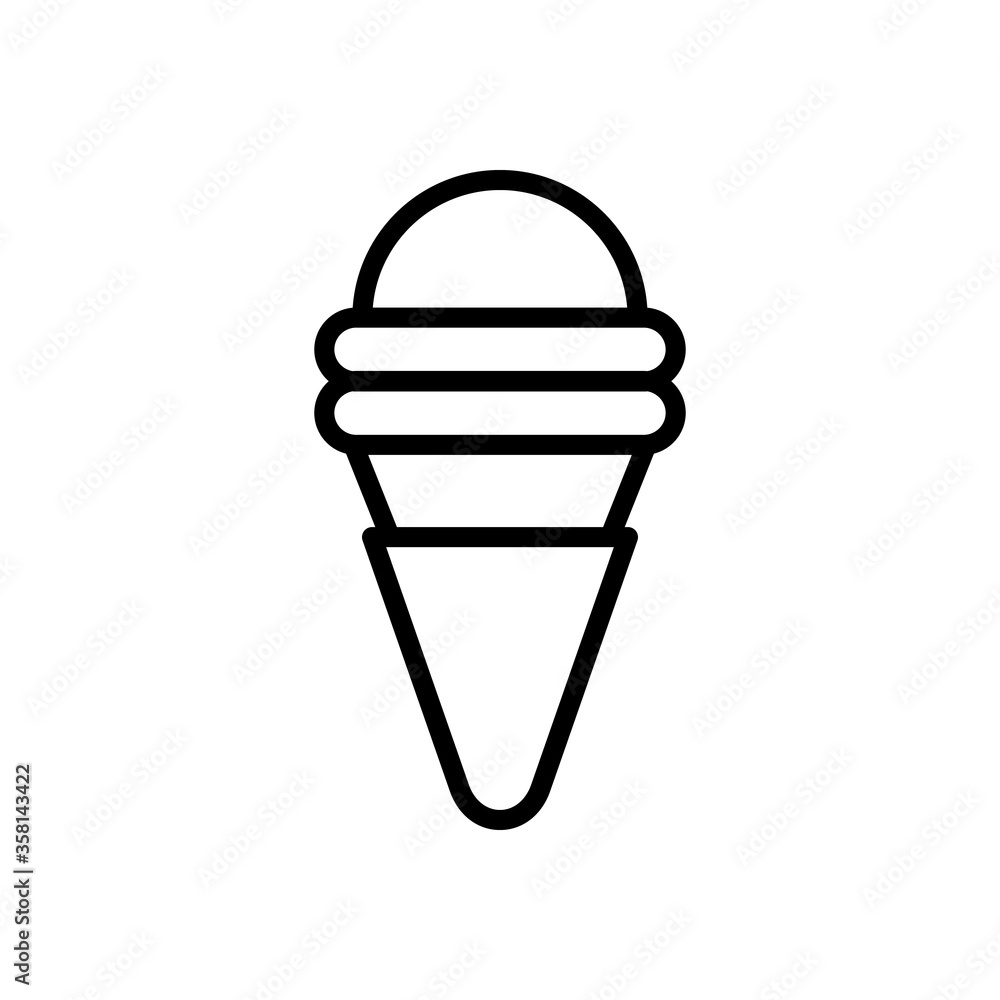 Poster ice cream, waffle cone icon. simple line, outline vector elements of freeze sweet icons for ui and u