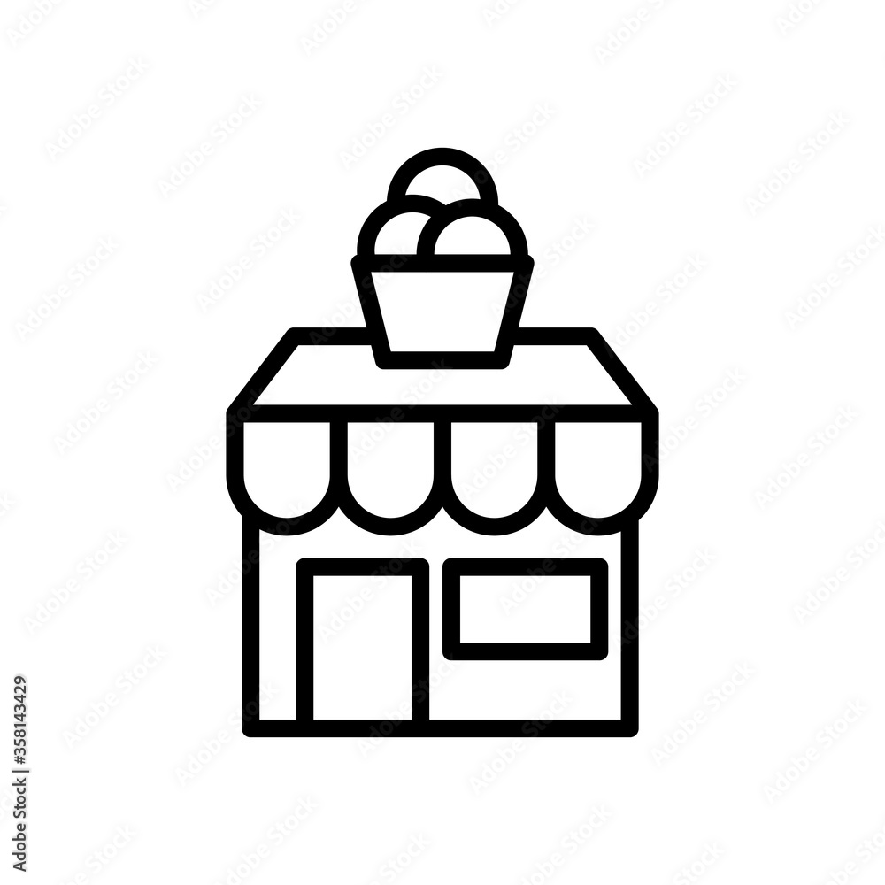 Poster ice cream, shop icon. simple line, outline vector elements of freeze sweet icons for ui and ux, webs