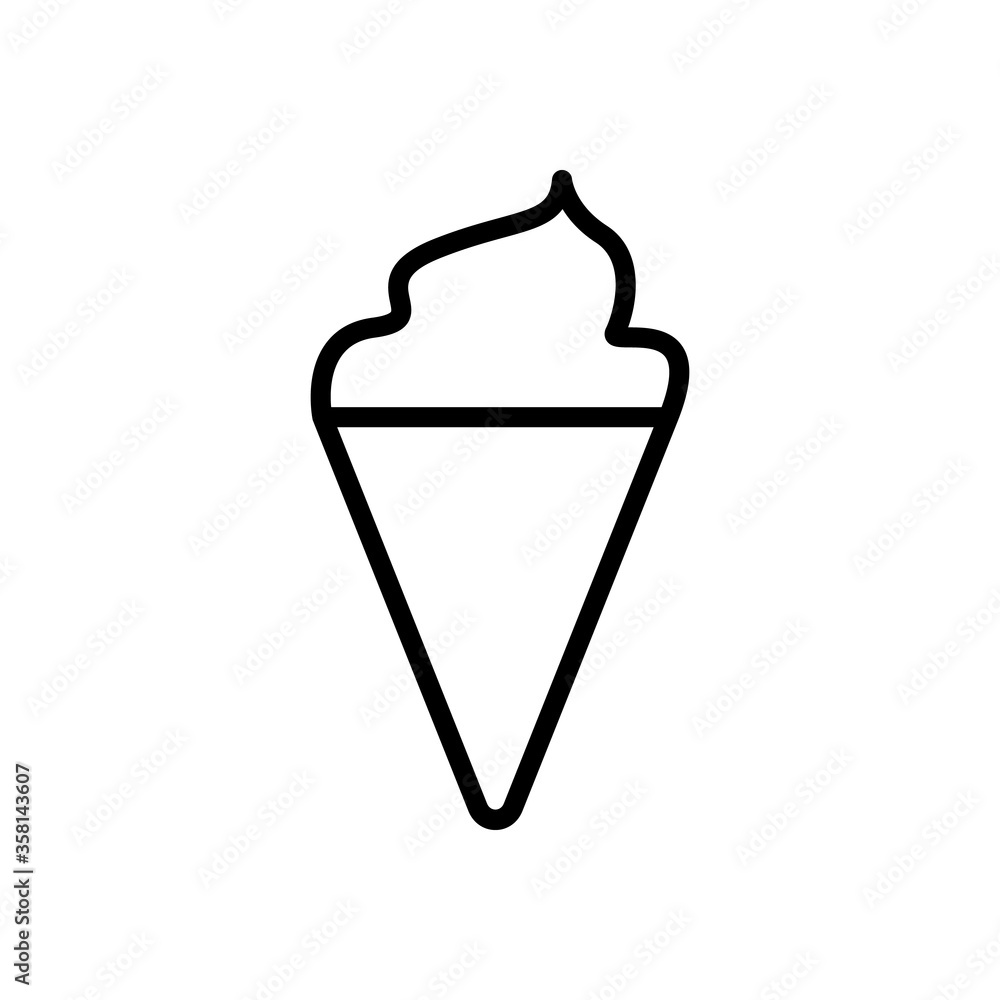 Poster ice cream, waffle cone icon. simple line, outline vector elements of freeze sweet icons for ui and u
