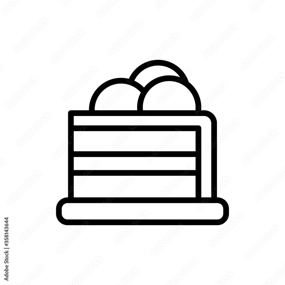 Poster ice cream, cake icon. simple line, outline vector elements of freeze sweet icons for ui and ux, webs