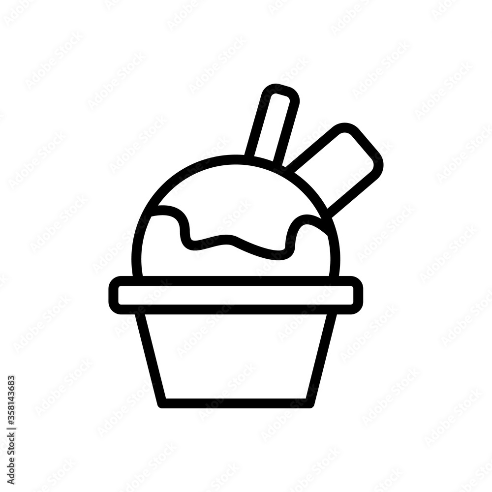 Poster ice cream, plate icon. simple line, outline vector elements of freeze sweet icons for ui and ux, web