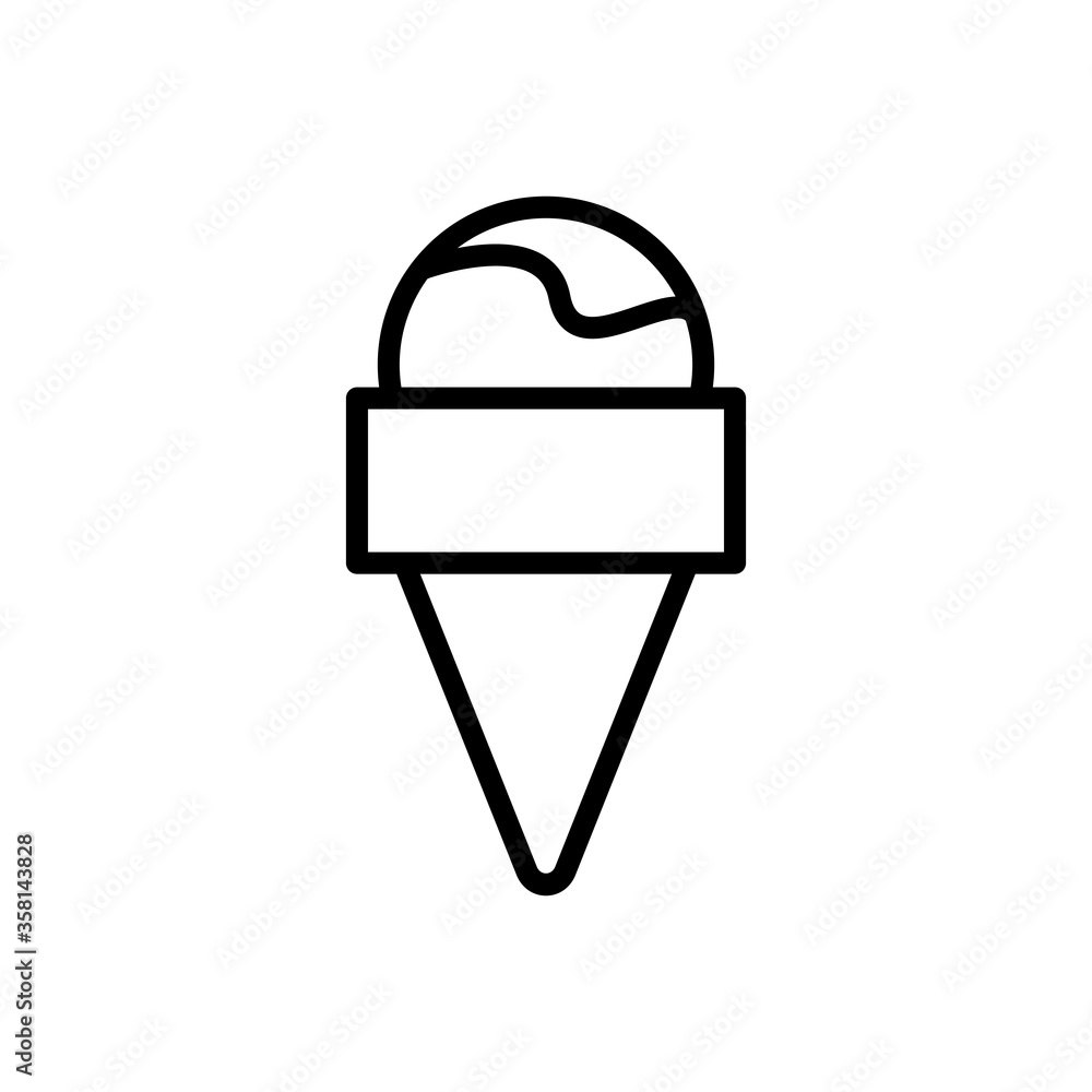 Poster ice cream, waffle cone icon. simple line, outline vector elements of freeze sweet icons for ui and u