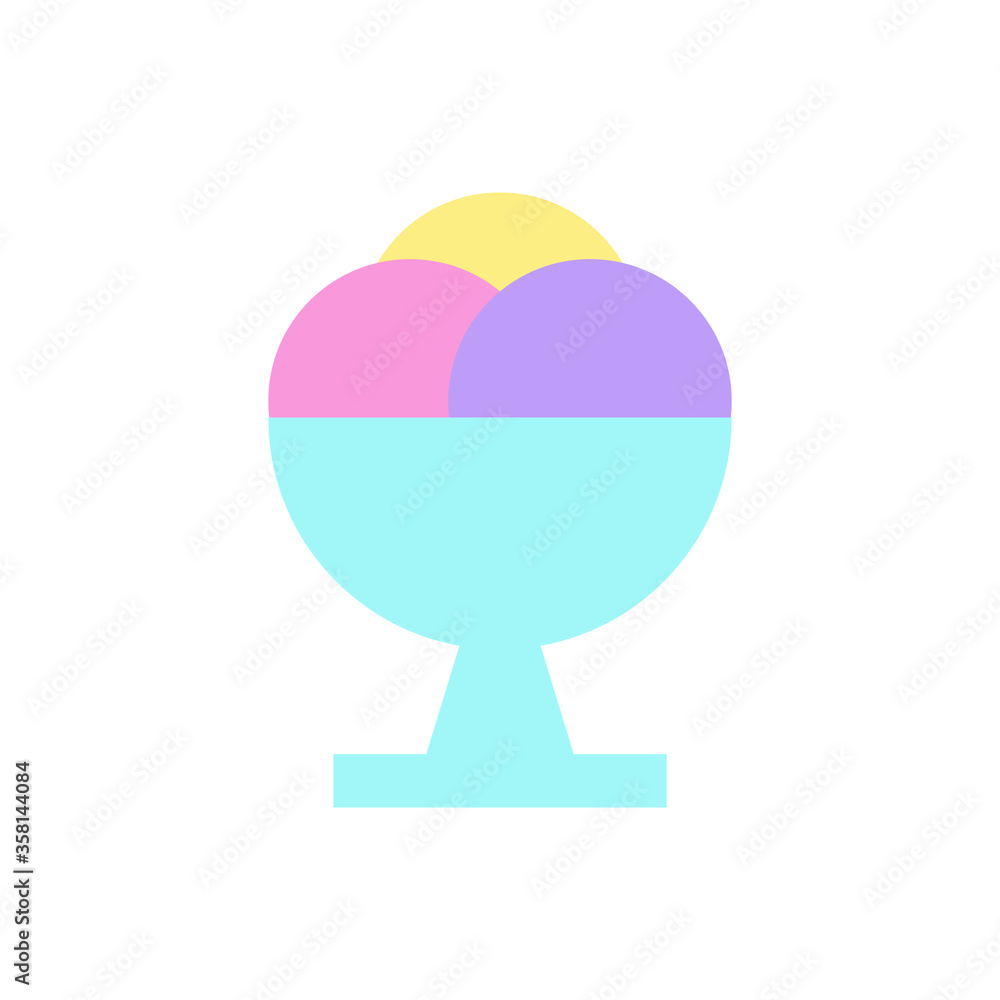 Poster ice cream, plate icon. simple color vector elements of freeze sweet icons for ui and ux, website or 