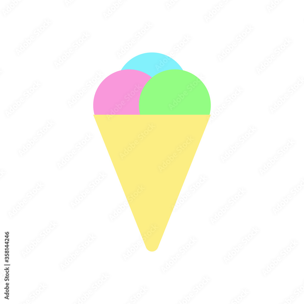Aufkleber ice cream, waffle cone icon. simple color vector elements of freeze sweet icons for ui and ux, websi